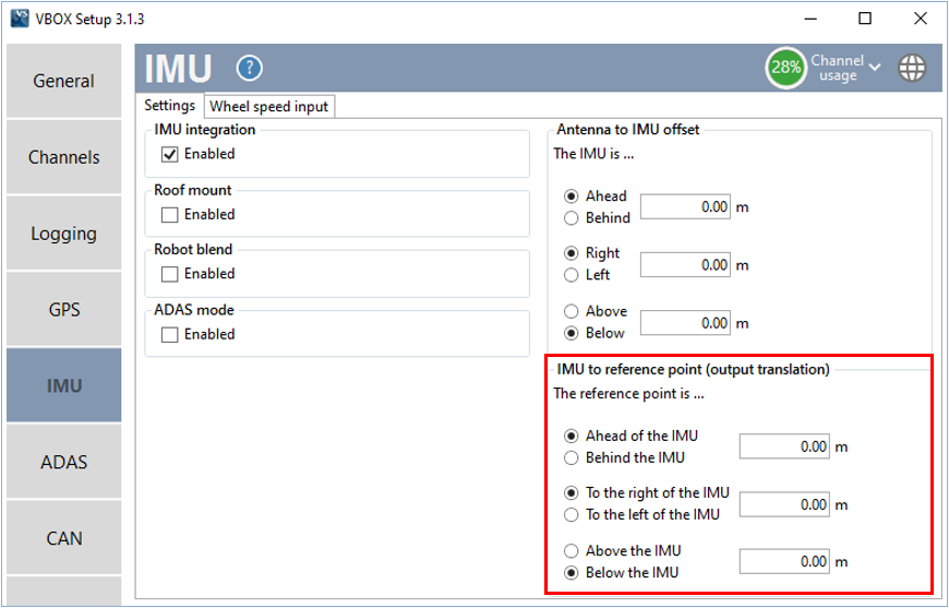 VB3i VBOX Setup IMU Offset2