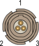 Drawing of the VBOX 4 D IN connector.