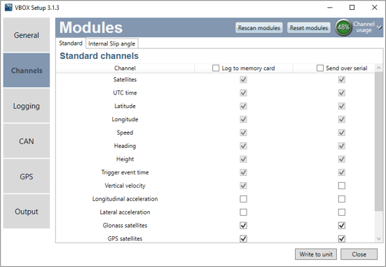 VBII VBOX Setup Channels small