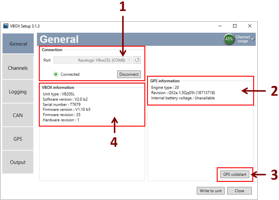 VBII VBOX Setup General