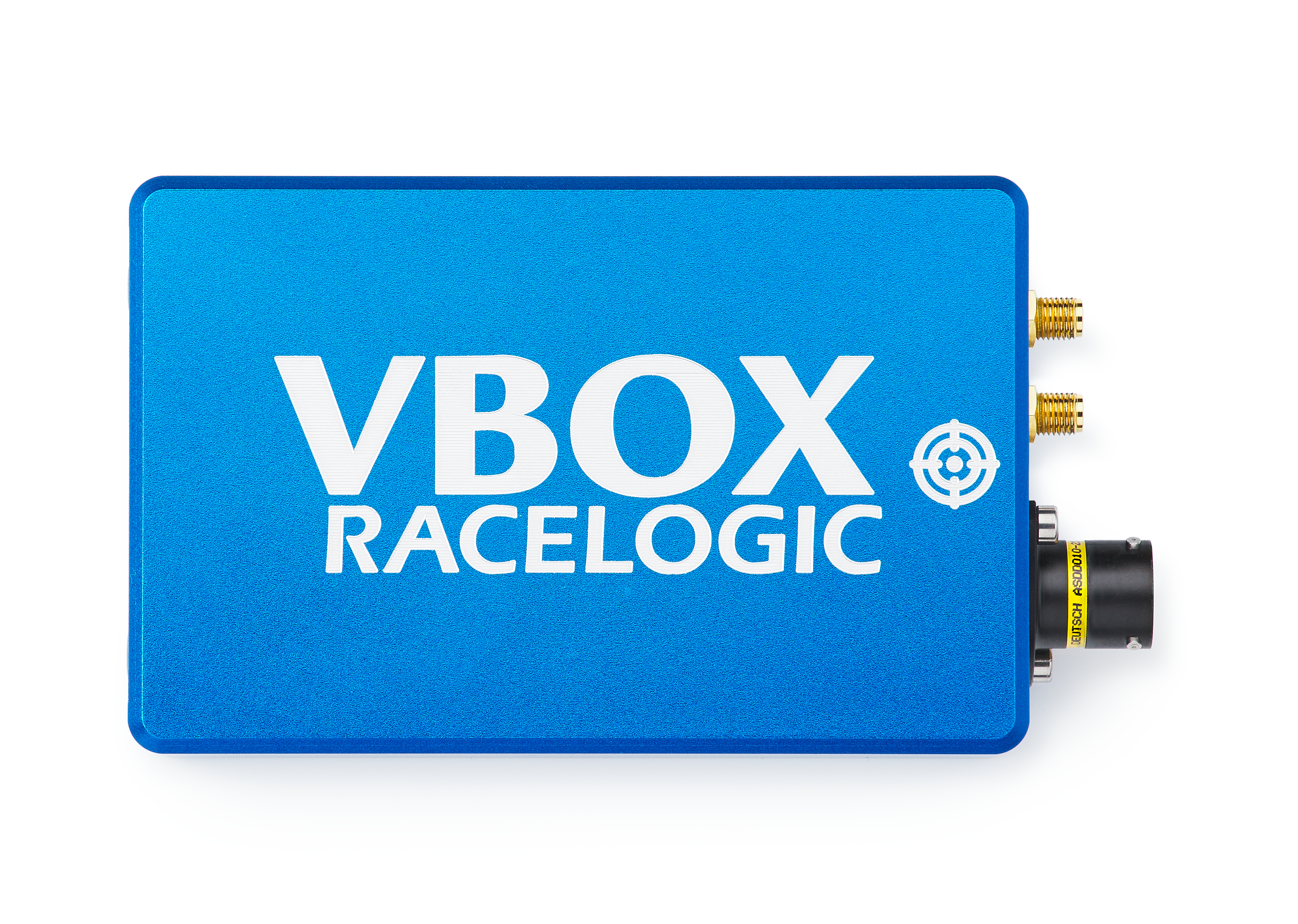 Photograph of a VBOX 3iS Dual Antenna RTK unit - top view.