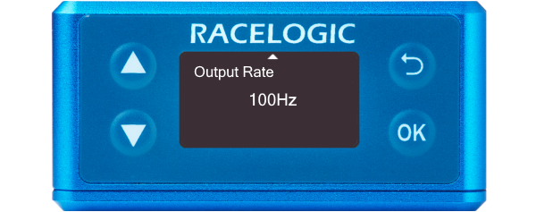 Illustration of a VBOX 3iS showing the CAN Output Rate screen.