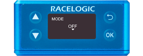 Illustration of a VBOX 3iS showing Mode screen with Off selected.
