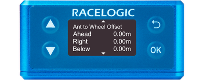Illustration of a VBOX 3iS showing Ant to Wheel Offset screen.