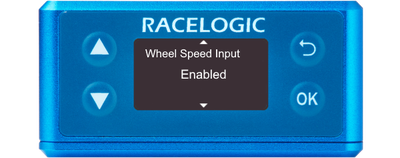 Illustration of a VBOX 3iS showing Wheel Speed Input screen.