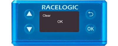 Illustration of a VBOX 3iS showing the Clear screen with OK displayed.