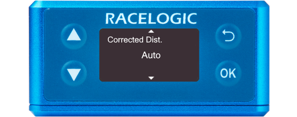 Illustration of a VBOX 3iS showing the Corrected Dist. screen.