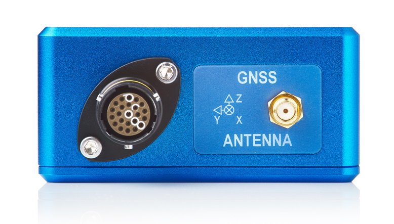 Photograph of the connectors on a VBOX Omega.
