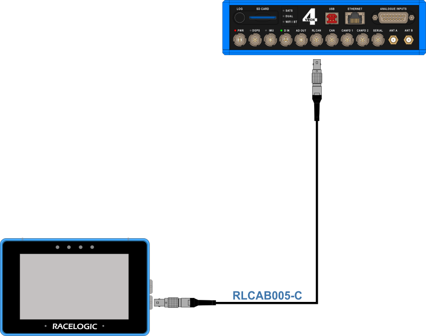 MFD Touch connected to a VBOX 4 unit.