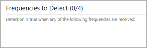 Cropped screenshot of the Frequencies to Detect area.