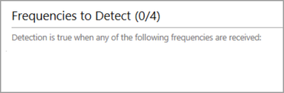 Cropped screenshot of the Frequencies to Detect area.