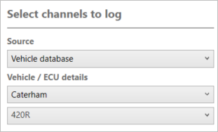 Screenshot of the Select Channels to Log settings.
