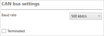 Screenshot of the CAN Bus Settings area.