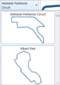 Screenshot of the Circuit dropdown list of options.