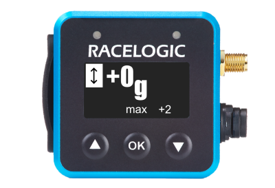 VBOX Mini LapTimer showing the Longitudinal G display.