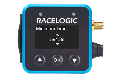 VBOX Mini Pit Lane Timer showing the Minimum Time setting in the Pit Lane Timer menu.