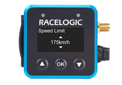 VBOX Mini Pit Lane Timer showing the Speed Limit setting in the Pit Lane Timer menu.