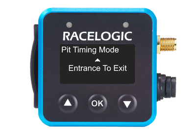 VBOX Mini Pit Lane Timer showing Entrance To Exit selected as the Pit Timing Mode. 