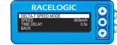 VBOX OLED Display DSP04-delta-t-speed-menu