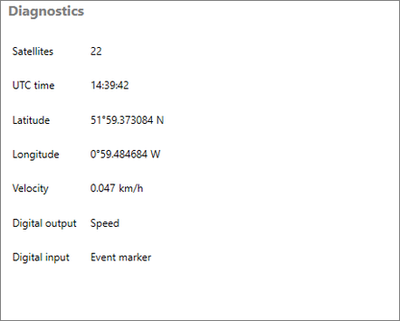 Cropped screenshot of the Diagnostics area.