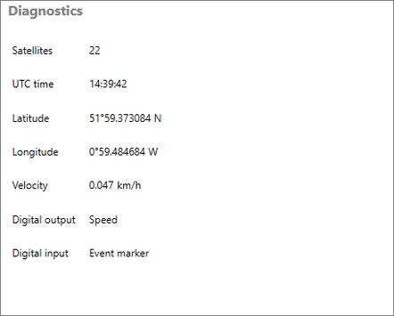 Cropped screenshot of the Diagnostics area.