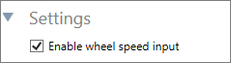 Cropped screenshot of the Wheel Speed Input tick box.