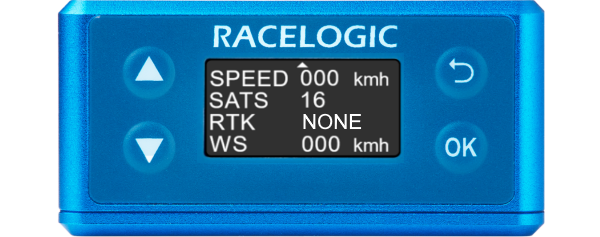Illustration of the VBOX Omega status screen.