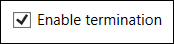 Cropped screenshot of the Enable Termination tick box.