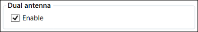 Cropped screenshot of the Dual Antenna Enable tick box.