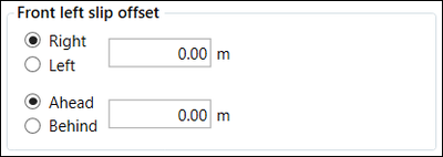 Cropped screenshot of the Front Left Slip Offset settings.