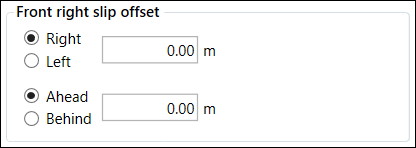 Cropped screenshot of the Front Right Slip Offset settings.