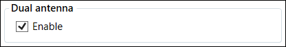 Cropped screenshot of the Dual Antenna Enable tick box.