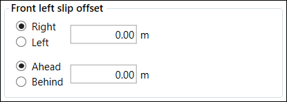 Cropped screenshot of the Front Left Slip Offset settings.