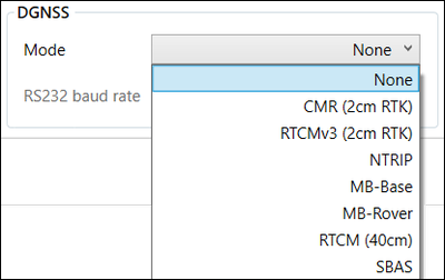 Cropped screenshot of the DGNSS Mode options.