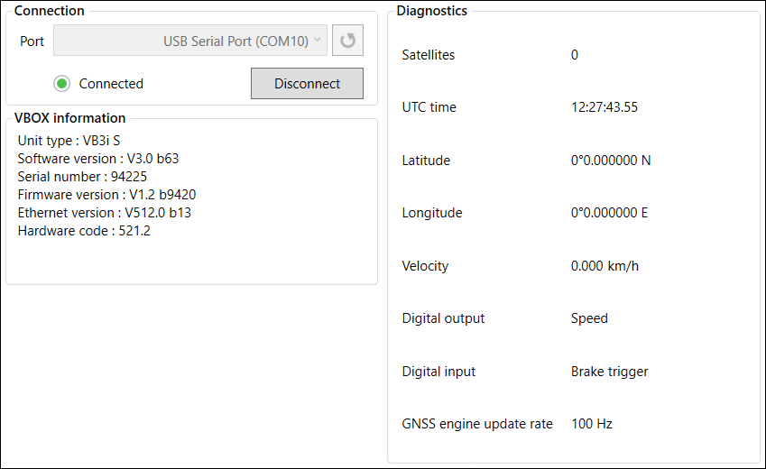 Screenshot of the settings area in the General menu.