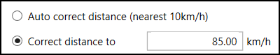 Cropped screenshot of the Correct Distance To settings.