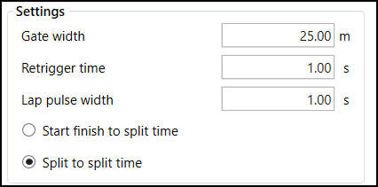 Cropped screenshot of the Lap Timing settings.