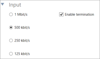 Cropped screenshot of the Enable Termination option when ticked.