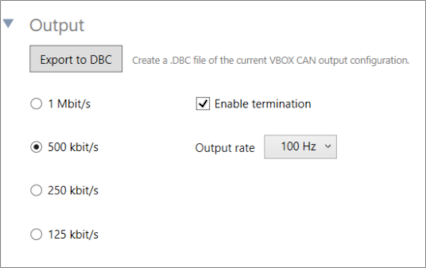 Cropped screenshot of the Output options.