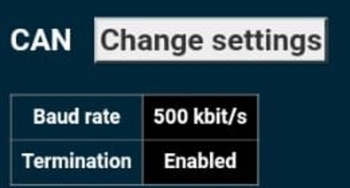 Screenshot of the CAN Settings.