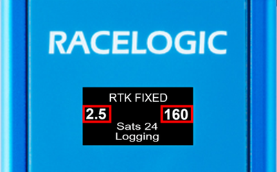 Image of the Display Screen of VBOX Sigma with the RTK Age and Byte Count highlighted.