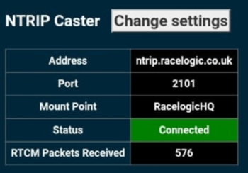 Screenshot of the NTRIP Settings.