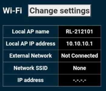 Screenshot of the Wi-Fi settings.