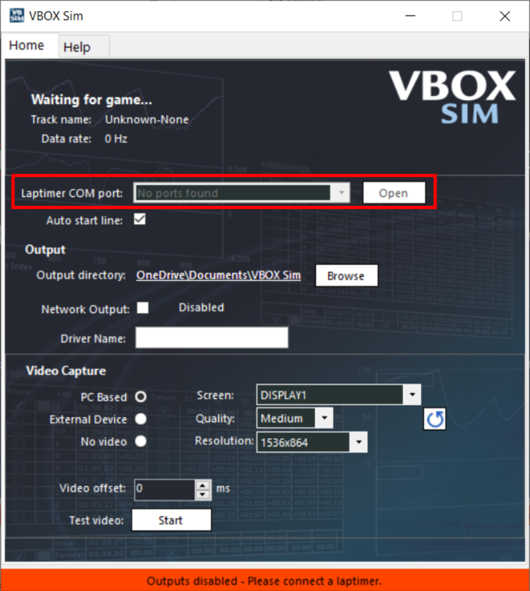 VBOX Sim COM Port2