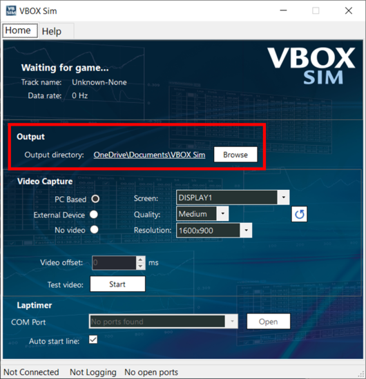 VBOX Sim LogDirectory