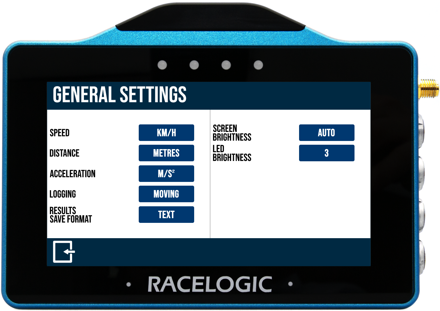VBOX TOUCH FW v1.5 - General Settings (Standard)