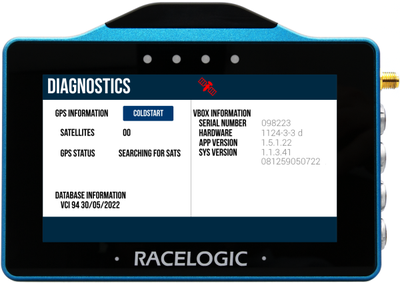 VBOX Touch V1 displaying the Diagnostics screen.