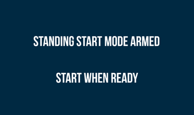 Standing Start Mode Armed screen on VBOX Touch.