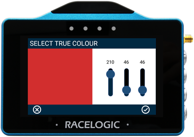 VBOX Touch displaying the Select True Colour screen in the MFD Touch App. 
