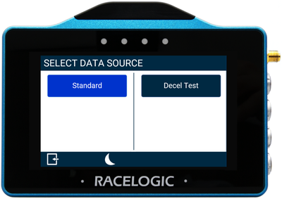 VBOX Touch displaying the Select Data Source screen in the MFD App.